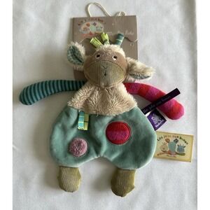 NWT Moulin Roty Lovey Security Plush Sheep Lamb Les Jolis Pas Beaux Baby Comfort